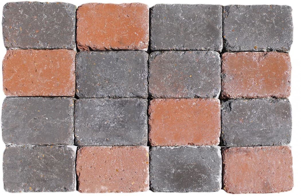 Rødmix Slotsbrosten m/slået kant halve 14x10,5x6
